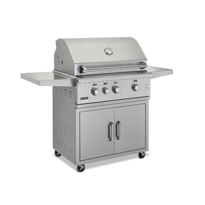 Broilmaster B-Series 32" 4-Burner Stainless Steel Natural Gas Grill Head With Built-In Infrared Burner and Cooking Lights