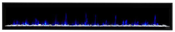 Dimplex Ignite Evolve 100" Built-in Linear Electric Fireplace With Tumbled Glass and Driftwood Media