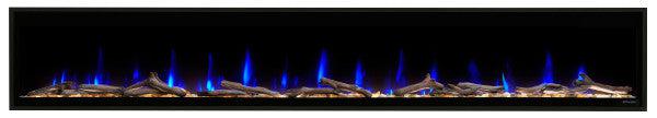 Dimplex Ignite Evolve 100" Built-in Linear Electric Fireplace With Tumbled Glass and Driftwood Media