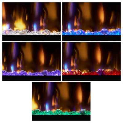 Dimplex Ignite Evolve 50" Built-in Linear Electric Fireplace With Tumbled Glass and Driftwood Media