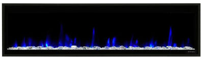 Dimplex Ignite Evolve 60" Built-in Linear Electric Fireplace With Tumbled Glass and Driftwood Media