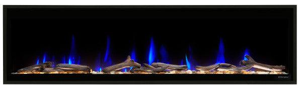 Dimplex Ignite Evolve 60" Built-in Linear Electric Fireplace With Tumbled Glass and Driftwood Media