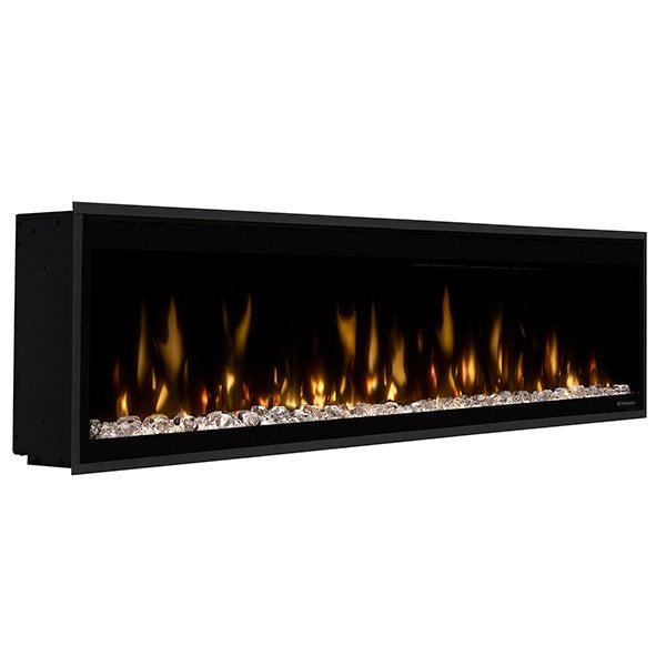 Dimplex Ignite Evolve 74" Built-in Linear Electric Fireplace With Tumbled Glass and Driftwood Media