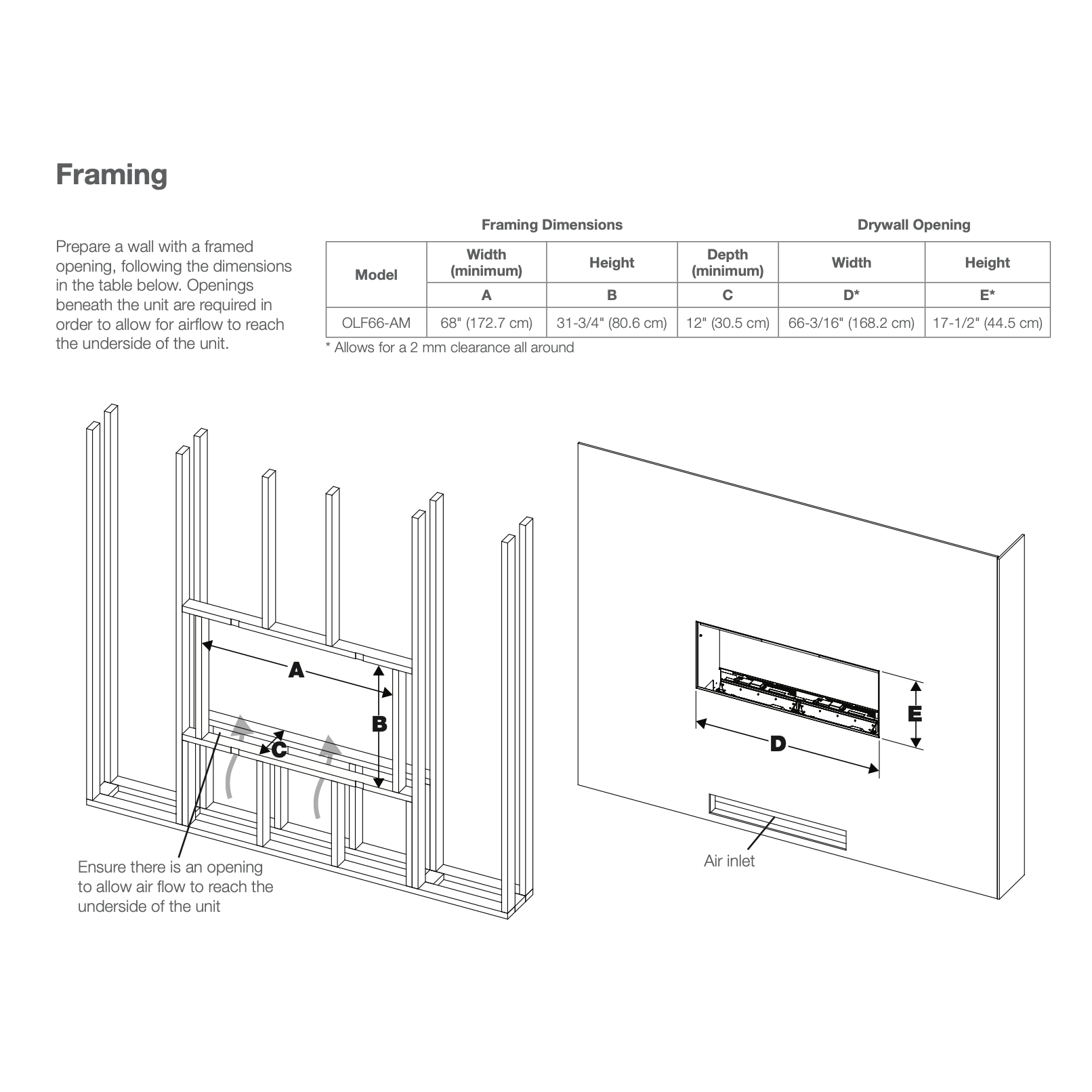 Dimplex Opti-Myst 66" Linear Electric Fireplace With Acrylic Ice and Driftwood Media