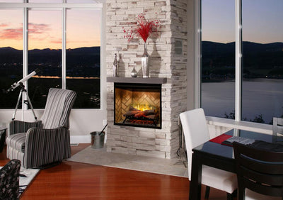 Dimplex Revillusion 30" Herringbone Brick Built-in Electric Firebox With Glass Pane and Plug Kit