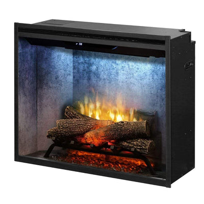 Dimplex Revillusion 30" Weathered Concrete Built-in Electric Firebox With Glass Pane and Plug Kit