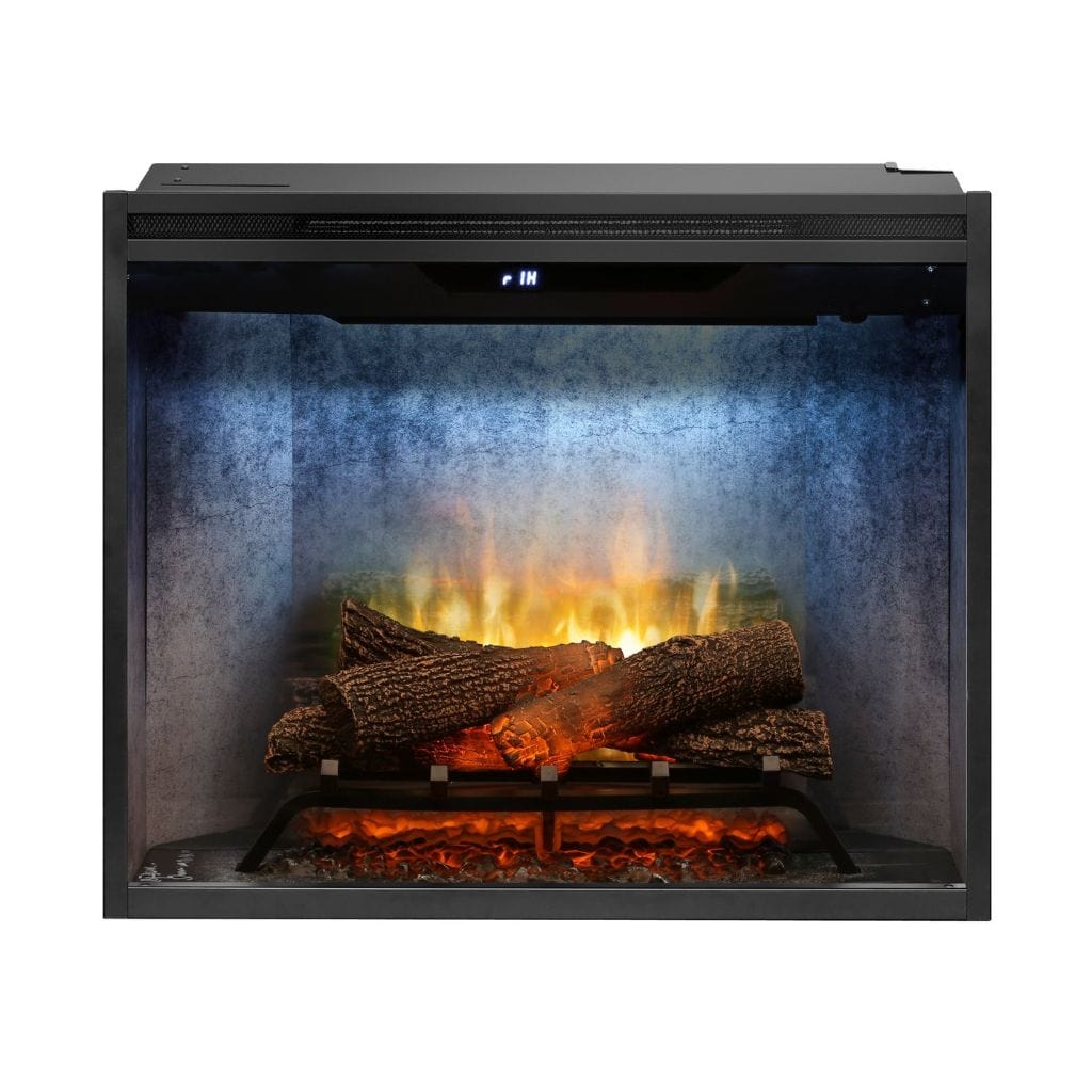 Dimplex Revillusion 30" Weathered Concrete Built-in Electric Firebox With Glass Pane and Plug Kit