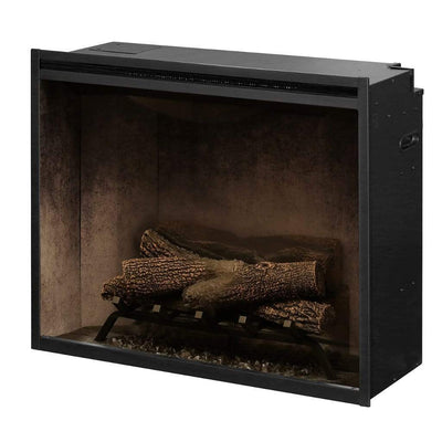 Dimplex Revillusion 30" Weathered Concrete Built-in Electric Firebox With Glass Pane and Plug Kit