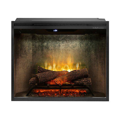 Dimplex Revillusion 30" Weathered Concrete Built-in Electric Firebox With Glass Pane and Plug Kit