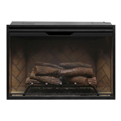 Dimplex Revillusion 36" Herringbone Brick Built-in Electric Firebox With Glass Pane and Plug Kit