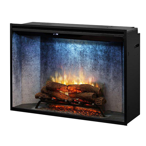 Dimplex Revillusion 42" Weathered Concrete Built-in Electric Firebox With Glass Pane and Plug Kit