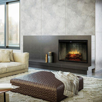 Dimplex Revillusion 42" Weathered Concrete Built-in Electric Firebox With Glass Pane and Plug Kit