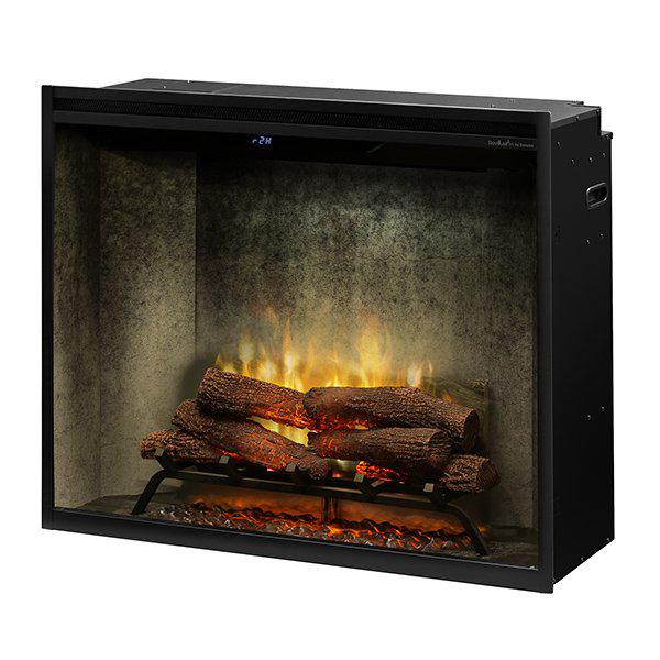 Dimplex Revillusion Portrait 36" Weathered Concrete Built-in Electric Firebox With Glass Pane and Plug Kit