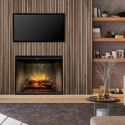 Dimplex Revillusion Portrait 36" Weathered Concrete Built-in Electric Firebox With Glass Pane and Plug Kit