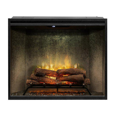 Dimplex Revillusion Portrait 36" Weathered Concrete Built-in Electric Firebox With Glass Pane and Plug Kit