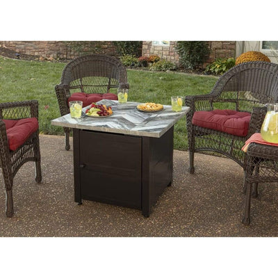 Endless Summer Duvall 30" Outdoor LP Gas Fire Pit Table With Faux Wood Top