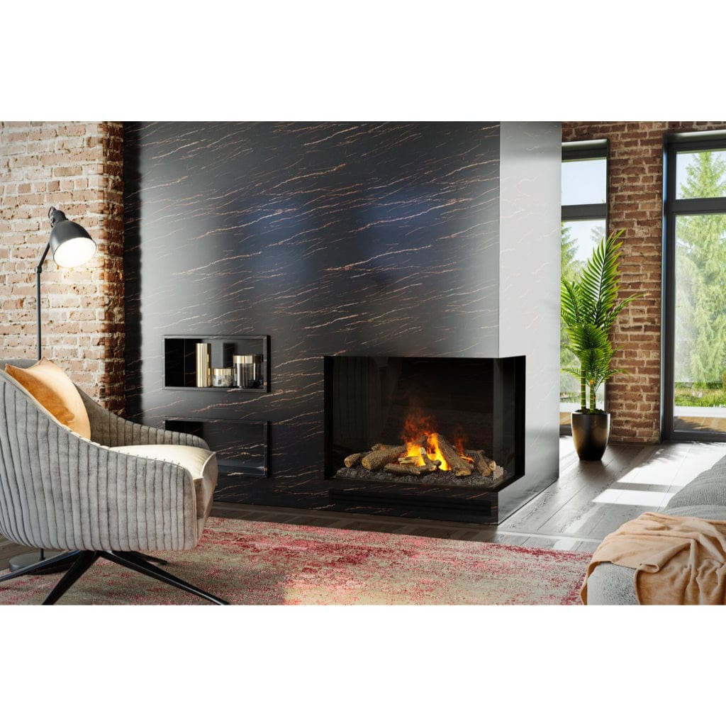 Faber e-MatriX 37" 2-Sided Right Facing Built-in Water Vapor Electric Fireplace