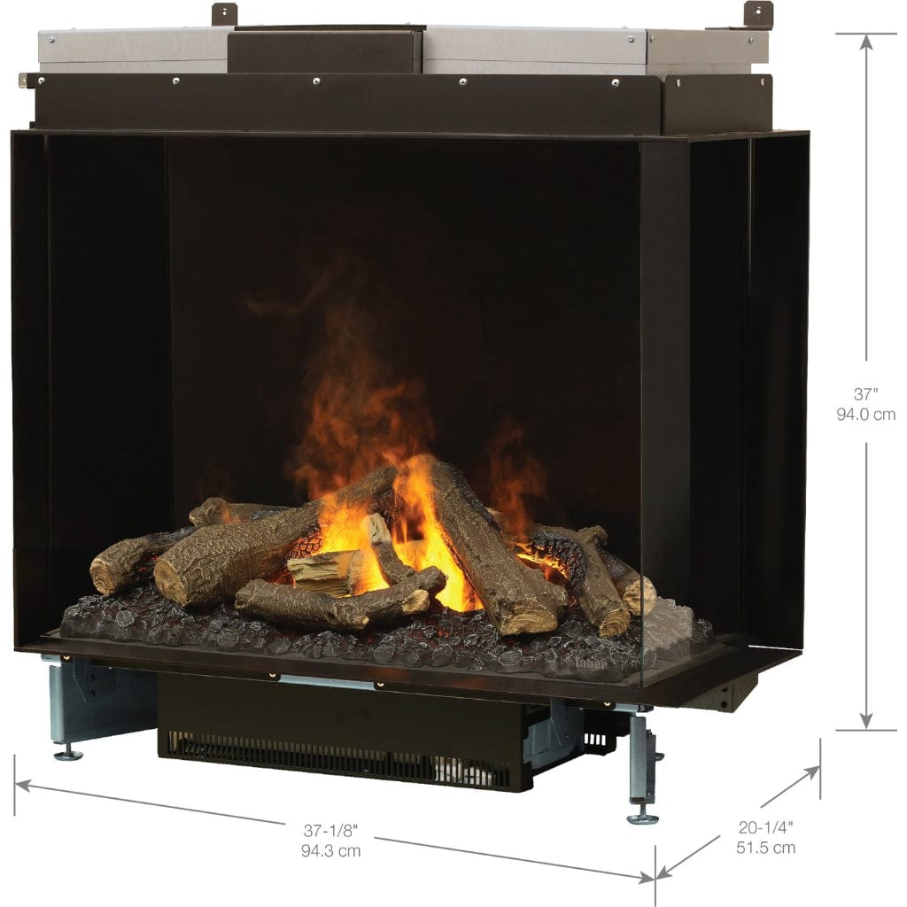 Faber e-MatriX 37" 2-Sided Right Facing Built-in Water Vapor Electric Fireplace