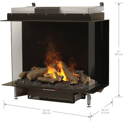 Faber e-MatriX 39" Three-Sided Bay View Built-in Water Vapor Electric Fireplace