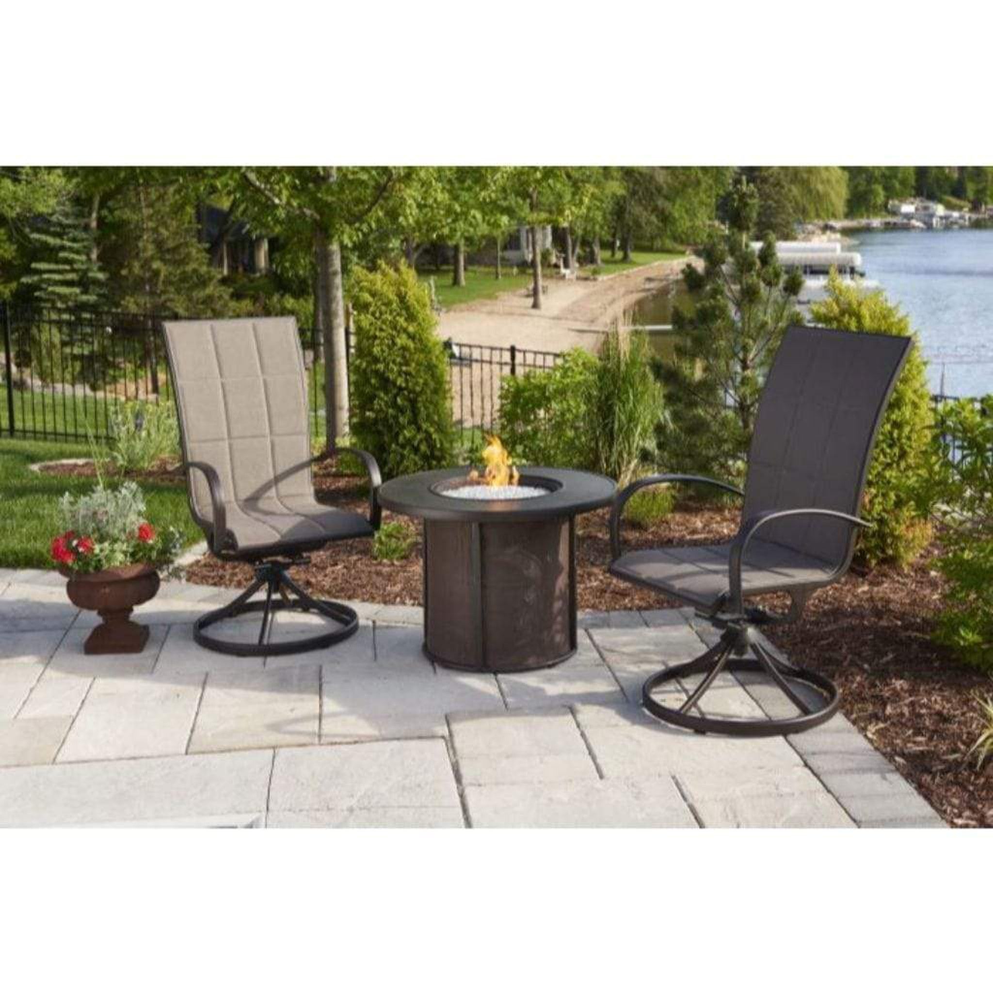 The Outdoor GreatRoom Company 31" Stonefire Round Gas Fire Pit Table