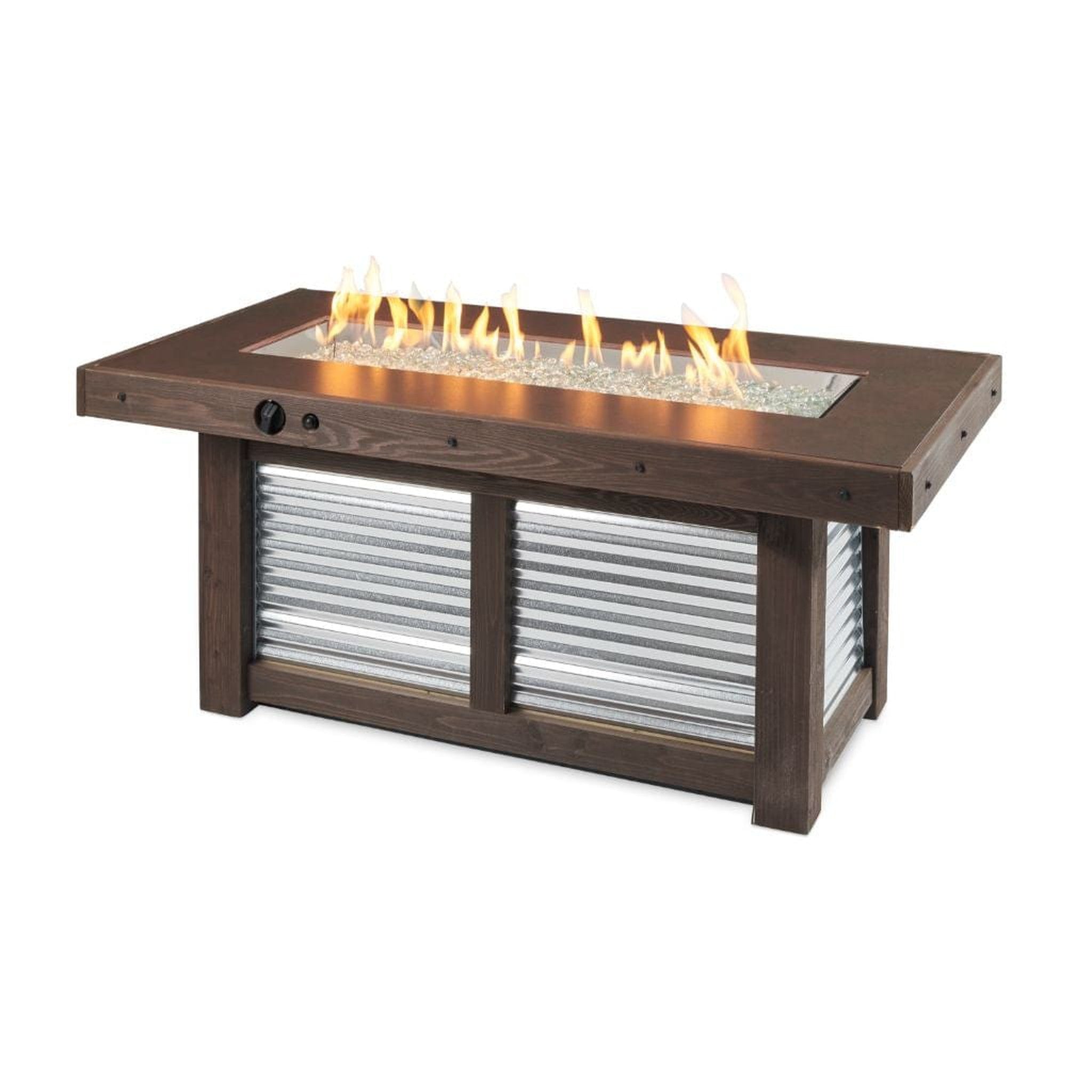 The Outdoor GreatRoom Company 57" Denali Brew Linear Gas Fire Pit Table