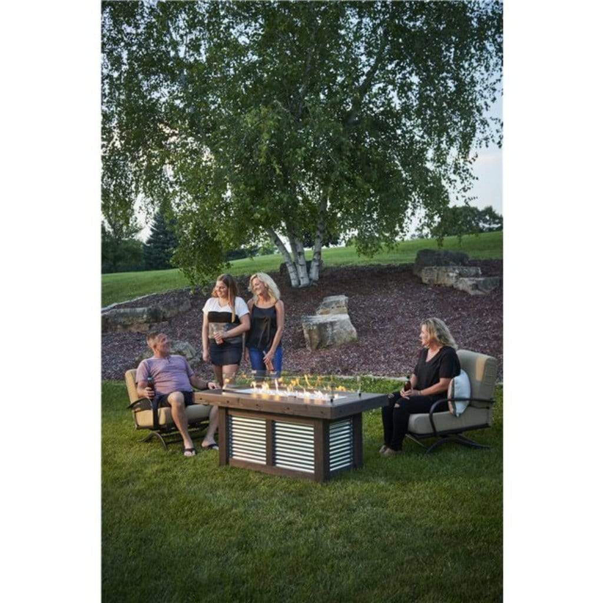 The Outdoor GreatRoom Company 57" Denali Brew Linear Gas Fire Pit Table