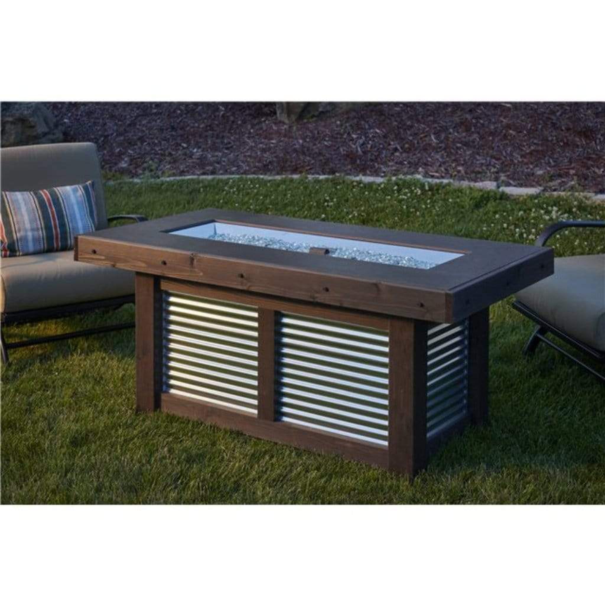 The Outdoor GreatRoom Company 57" Denali Brew Linear Gas Fire Pit Table