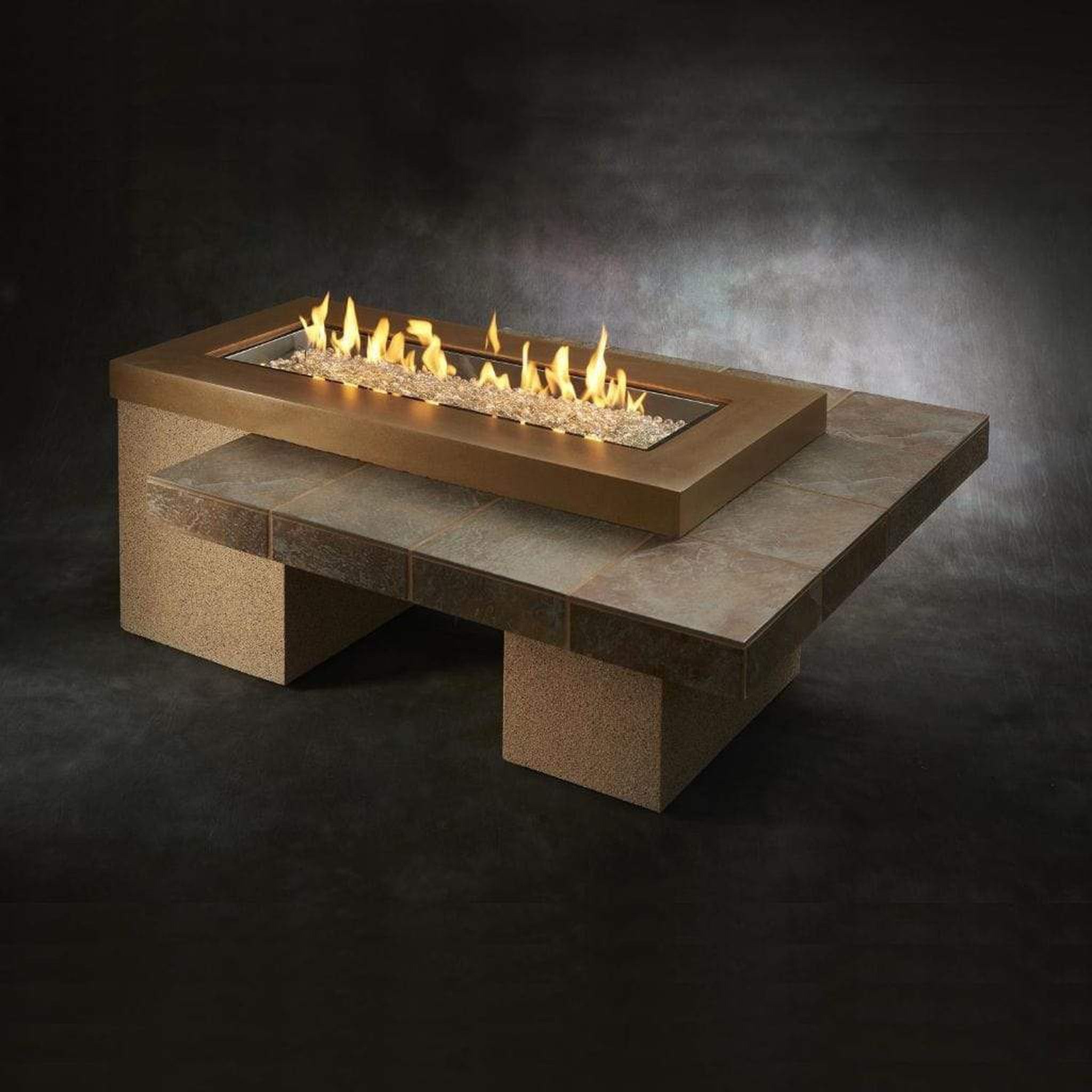 The Outdoor GreatRoom Company 64" Uptown Linear Gas Fire Pit Table