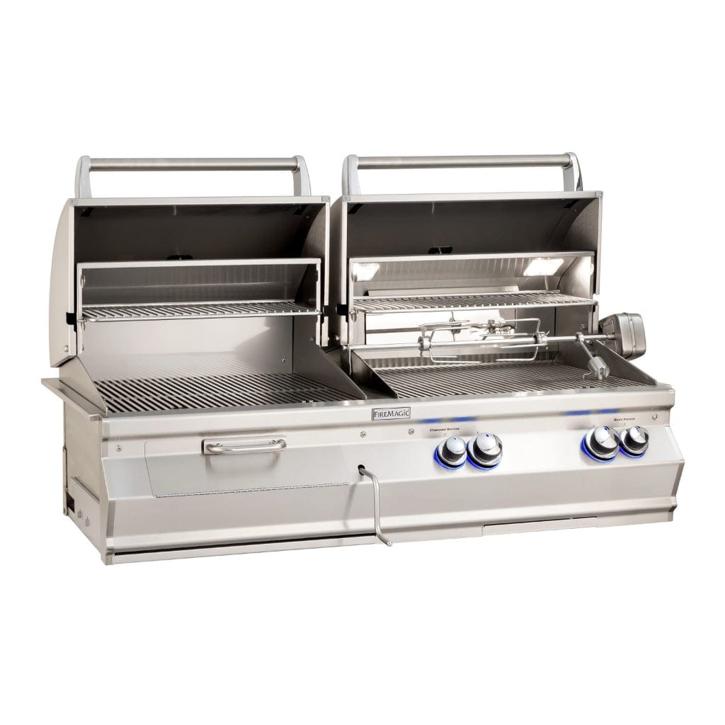 Fire Magic 46" 3-Burner Aurora A830i Built-In Gas/Charcoal Combo Grills w/ Analog Thermometers